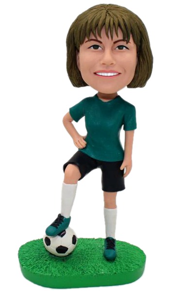 Custom Bobblehead Female Football Player